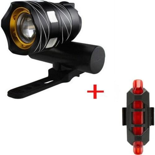 Mountain Bike Headlight Night Riding Power Torch Mountain Bike USB Rechargeable Light Warning Light Bicycle Accessories
