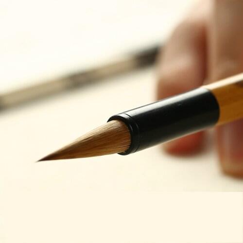 Tinta China Wolf Hair Brush Pen Chinese Beginner Small Regular Script Weasel Hair Writing Brush Adult Calligraphy Painting Brush