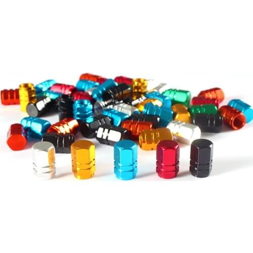 Aluminum Alloy Car Wheel Tire Hexgon Valve Caps Tyre Rim Stem Covers Airdust Waterproof For Automobiles Motorcycles Trucks Bike