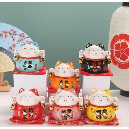 Lucky cat creative ceramic home decoration piggy bank decoration holiday gift
