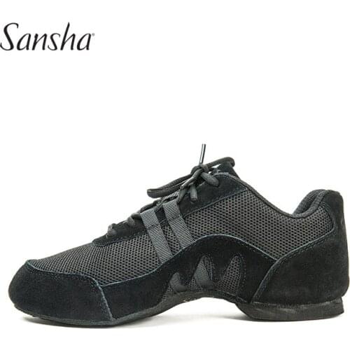 Sansha Men Women Dance Sneakers Mesh Suede Upper Unisex Modern Dance Shoes for Indoor Rehearsal Training Dance Shoes V933M