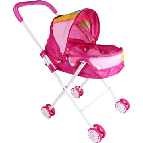 ABS Plastic Doll Stroller (Iron Support Frame) Baby Doll Carriage, Pretend Play Toy for Toddlers Little Girls Boys Children