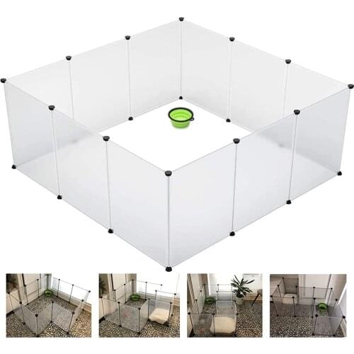 Pet Playpen Large Plastic Portable Yard Fence Cage Indoor and Outdoor for Small Animals; Hamsters, Puppies, Kittens, Rabbits