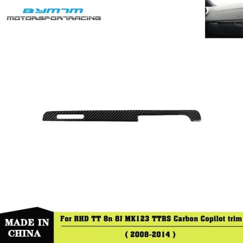 RHD Real Carbon fiber Copilot decoration Sticker Auto interior Car accessories For Audi TT 8N 8J MK123 TTRS