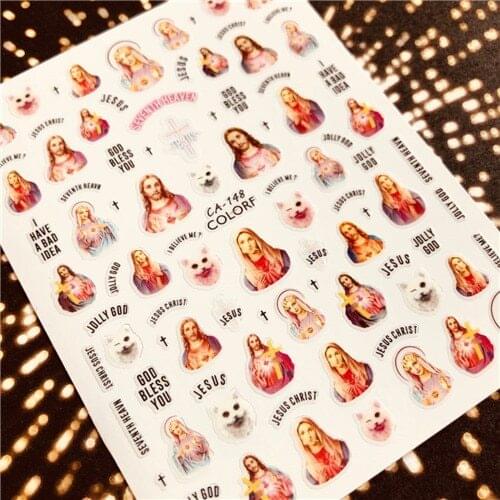 Newest letter series CA-143 cute cartoon colorful designs 3d nail art sticker nail decal accessories