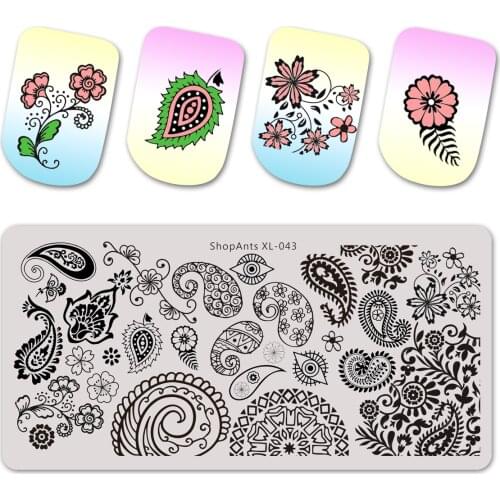 New SHOPANTS 6*12cm Fashion Nail Stamping Plates Cashew nuts Stainless Steel Nail Design for Printing Nail Art Image Plate