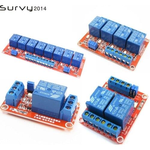 One 1 2 4 8 channel relay module 9V high and low level trigger relay control with optocoupler