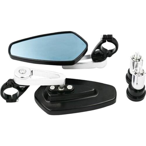 Durable Motorcycle Rear View Mirror, Adjustable Handlebar Mount , Black