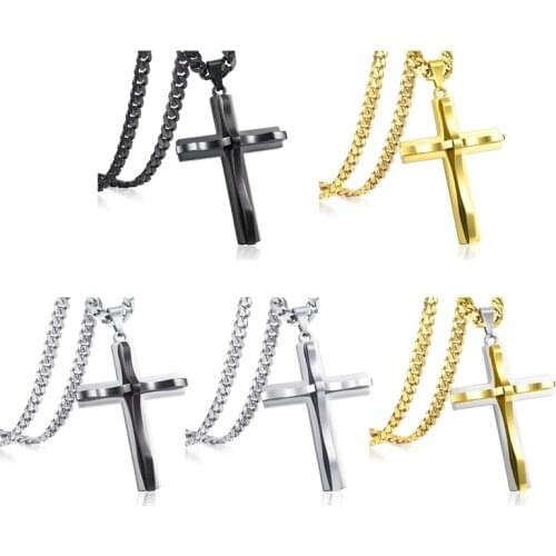 Simple Classic Fashion Men and Women Cross Pendant Necklaces European and American Fashion Hot-selling Alloy Pendant Necklace