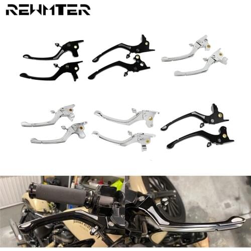 Motorcycle CNC Adjustable Regulator Brake Clutch Handle Lever Black/Chrome For Harley Sportster XL Touring Softail FLHT FLHX