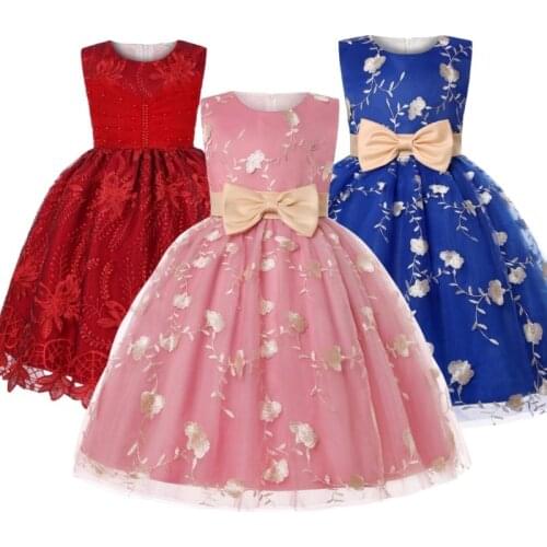 Luxury Girl Dress princess Gown Formal For gilrs performance clothing Beaded bow beauty pageant dresses children