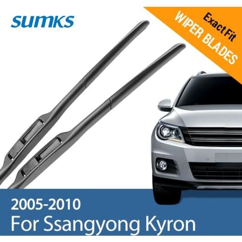 SUMKS Wiper Blades for Ssangyong Kyron 22"&19" Fit Hook Arms 2005 2006 2007 2008 2009 2010