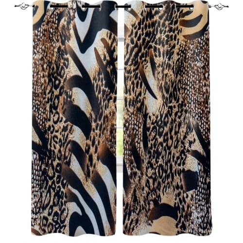 Tiger Skin Texture Windows Curtains Living Room Bedroom Kitchen Curtains For Children Drapes Window Treatments