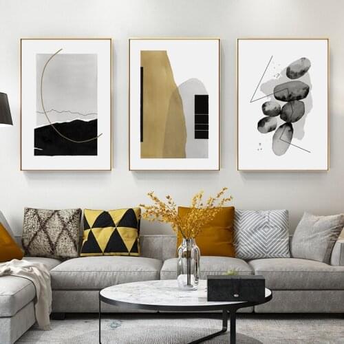 Modern Abstract Poster Line Geometric Art Wall Canvas Print Painting Ink Artwork Picture for Living Room Decoration