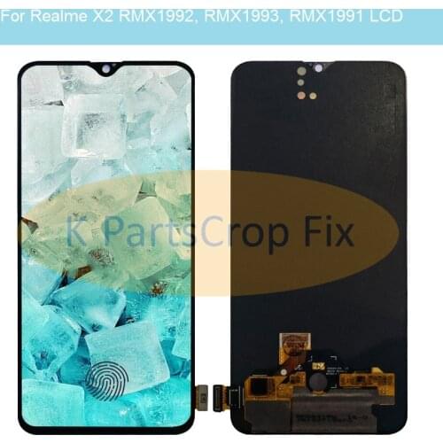 Super AMOLED Black 6.4 '' For Oppo Realme X2 RMX1991 / Realme XT RMX1921 LCD DIsplay Touch Screen Digitizer Assembly Replacement