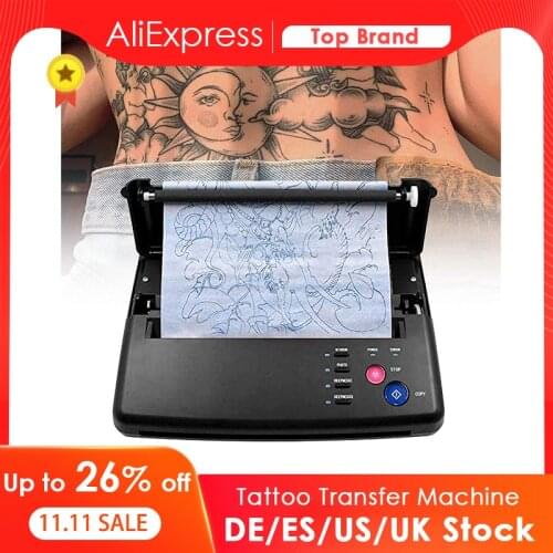 EU US Stock Tattoo Transfer Machine,Thermal Printer Tattoo,76cm Power Cord Stencil Copy with 10 pieces of Thermal Transfer Paper