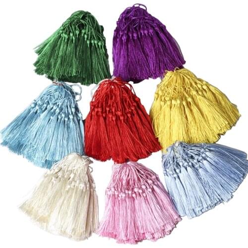 50PCS/Pack 8cm Color Hanging rope Polyester Tassels Fringe Sewing Bang Tassel Trim Key Tassels For DIY Embellish Curtain Access