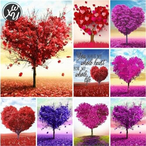 WEIWEI Love Heart Tree Full 5D Diamond Embroidery Diamond Mosaic Diy Diamond Painting Cross Stitch Picture of Rhinestones Decor