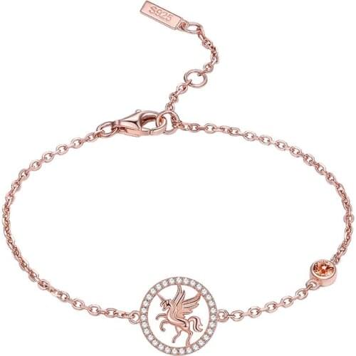 ZEMIOR Cute Unicorn Charms Bracelets For Women 925 Sterling Silver Luxury 5A+ CZ Cubic Zirconia Bracelet Female Fine Jewelry