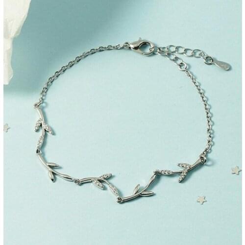 KOFSAC Sweet Branches Leaves Bracelets Girl Fashion 925 Sterling Silver Jewelry Women Elegant Party Accessories Beautiful Gift