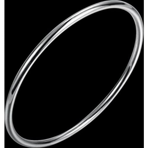 Sterling Silver Bracelet Fashion Personality Simple And Smooth Bangles Solid 925 Silver Women Bracelet Jewelry