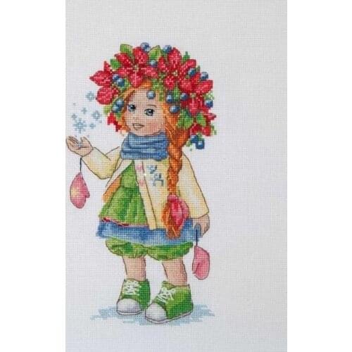 Merejka K-105 Winter Girl 24-36 Counted Cross Stitch 11CT 14CT 18CT DIY Chinese Cross Stitch Kits Embroidery Needlework Sets