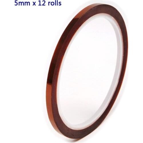 12pcs/ lot) 5mm Polyimide Tape Heat Resistant Tape Electrical Insulation Polyimide Film 30m High Temperature Adhesive Tape