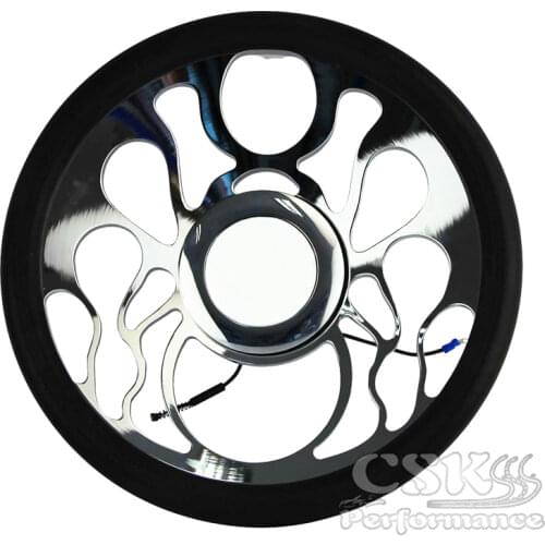 14" 9-Bolt Chrome Aluminum Half Wrap Steering Wheel+Horn Button & Adapter For G M