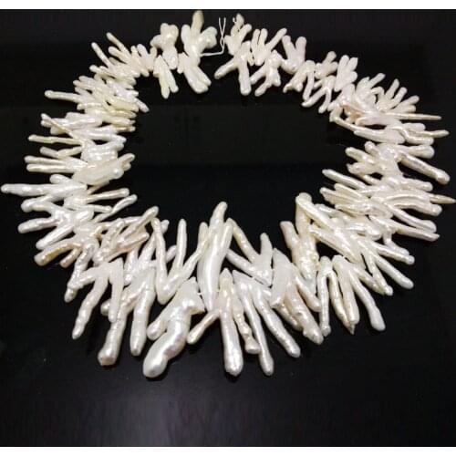 16 inches 20-30mm Natural White Side Drilled Baroque Claw Shaped Biwa Pearls Loose Strand