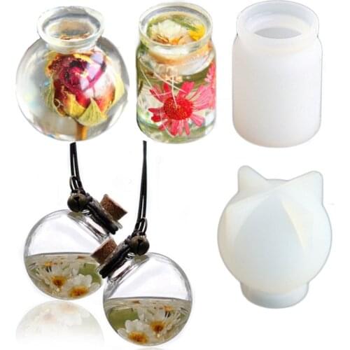 2 Pcs Small Bottle Storage Box Container Earrings Silicone Mould Jewelry Necklace Pendant Crystal Epoxy Resin Mold DIY Craft Too