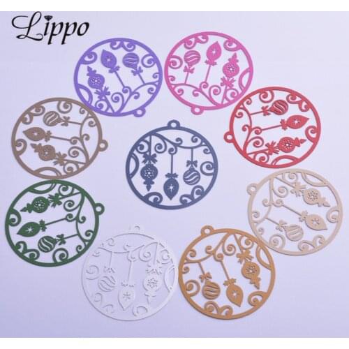 30pcs AB6232 47*50mm Big Round Christmas Decorations Charms DIY Christmas Earrings