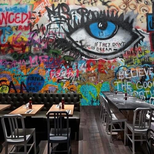 Custom 3D Mural Wallpaper Abstract Graffiti Eyes Art Wall Painting Bedroom Restaurant Bar Wall Decor Wallpapers For Living Room