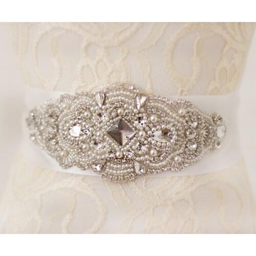 Stunning Bridal Sashes For Wedding Beads Crystal Rhinestones Pearl Satin Belt Wedding Accessories