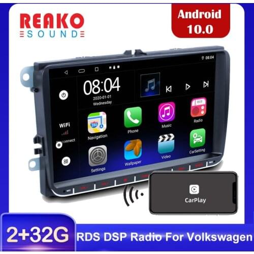 REAKOSOUND 9inch 2Din Car Radio Android With Carplay AndroidAuto Stereo Multimedia GPS Player For VW/Seat/Skoda/Passat/Golf/Polo