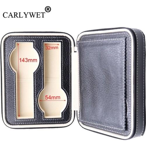 CARLYWET Portable 4 Grids Luxury PU Leather Showing Display Wrist Watch Collector Storage Box Case Holder Tray For Rolex Omega