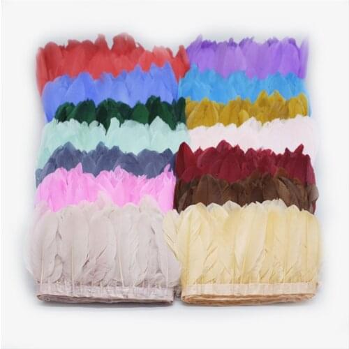 2meter goose feathers ribbon trim DIY plumas decorativas jewelry making wedding party dress needlework accessories crafts15-20cm