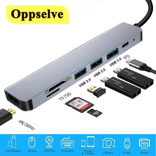 USB C HUB Type C to USB 3.0 Dock Station Multiport USB C HDMI-compatible RJ45 4K for MacBook Pro Air Accessories USB 3.0 Adapter