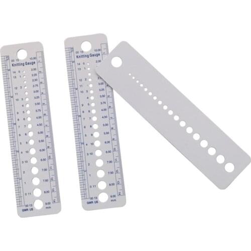 Knitting Tool Needle Gauge Inch Sewing Ruler 2-10mm Size Measuring Accessories UK US Canada Sizes Knitting Accessories