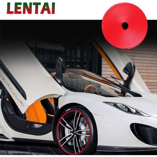LENTAI 1Set Car Wheels Rims Protector 8M Wheels Stickers For Volkswagen BMW E46 E39 Mini Cooper Audi A4 B6 B8 A5 Ford Focus 2