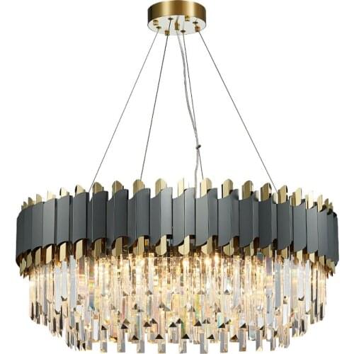 New Modern Crystal Chandelier Chrome Lighting For Dining Room Bedroom Round Chandeliers Living Room Light Fixtures