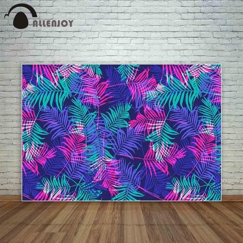 Allenjoy tropical leaf pattern neon colored fashion master background photographic photography backdrop for photo studio