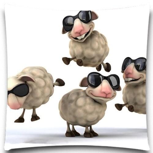 Cartoon cute sheep Square Comfortable Back Throw Pillow Case Cotton polyester Home car sofa 5 size 9 style