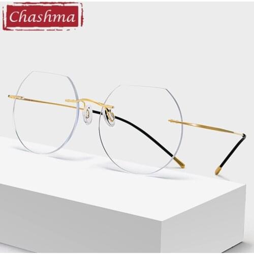 Chashma Men Transparent Lenses Rimless Spectacles Titanium Eye Glasses Ultra Light 2 g Spectacle Frames Women Optical Glass