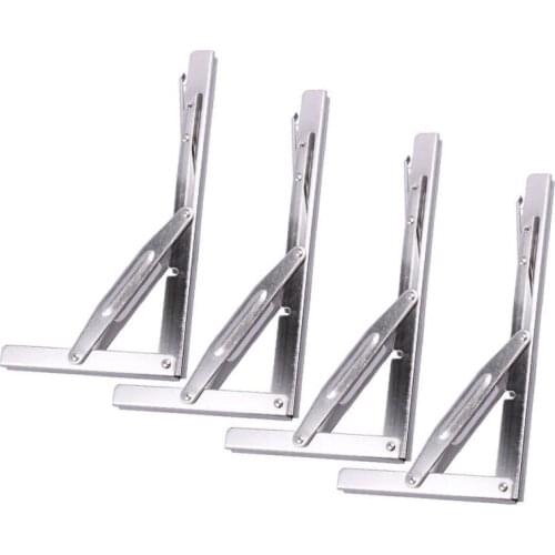 SET OF 4 STAINLESS STEEL FOLDING SHELF BENCH TABLE BRACKET 150KG LOAD HEAVY DUTY