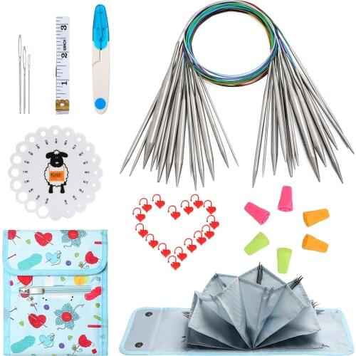 40CM-120CM Stainless Steel Circular Knitting Needles Set New Arrival Knitting Needles Sewing Accessories For MOm Gift