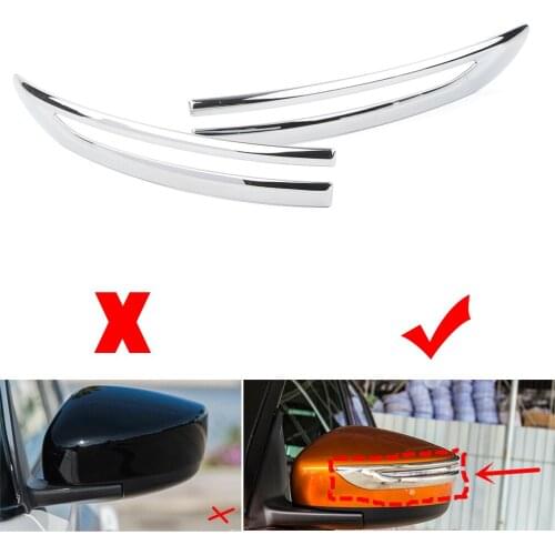 Car Rear View Mirror Stripe Cover Trim 2pcs For Nissan Kicks 2017 2018 2019 ABS Chrome Decoration Auto FL Accessories