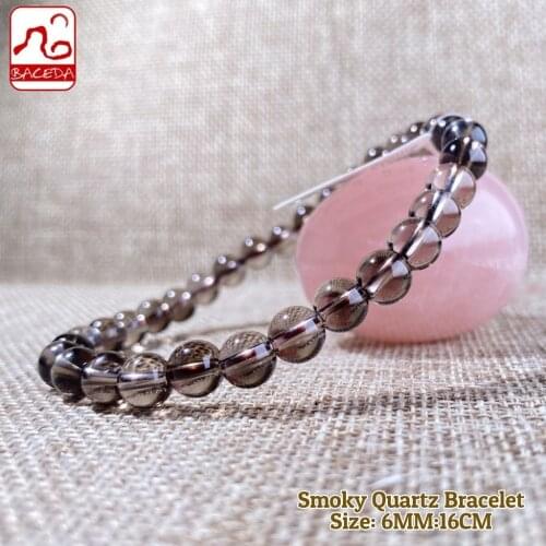 Baceda Natural Crystals of Smoky Quartz Bracelet can help to clear negativity,calming anxiety,promoting security and stability