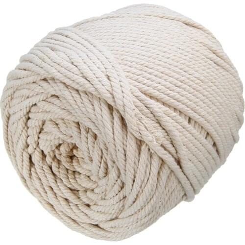 Natural Beige Soft Cotton Twisted Cord Macrame Rope Craft Artisan String DIY Handmade Tying Thread Cord Rope