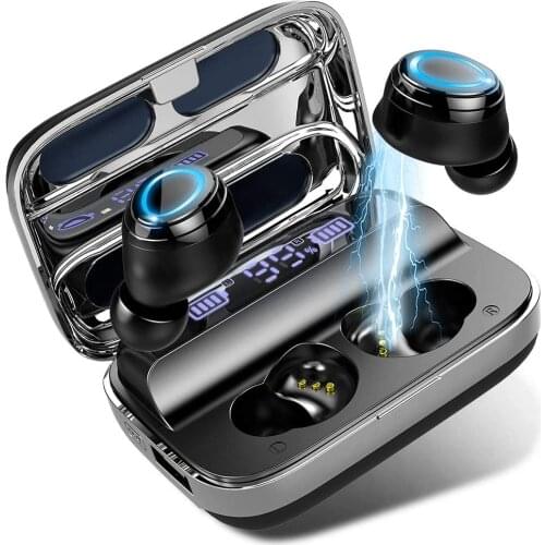 TWS Wireless Bluetooth Earphone Waterproof Sports 9D Hifi Stereo Mini Earbuds Noise Canceling Headsets With Microphone