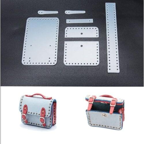 New DIY leather craft Mini bag Small briefcase Pendant sewing pattern pvc template